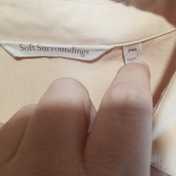 Soft Surroundings Shirt Petite Medium Tunic Creamy Yellow Hutton Popover Tencil - Picture 3 of 5